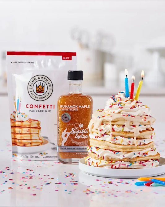 Runamok Maple - Recipe Birthday Cake Pancakes